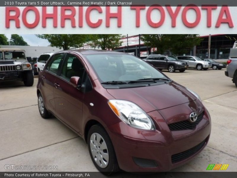 Carmine Red Metallic / Dark Charcoal 2010 Toyota Yaris 5 Door Liftback