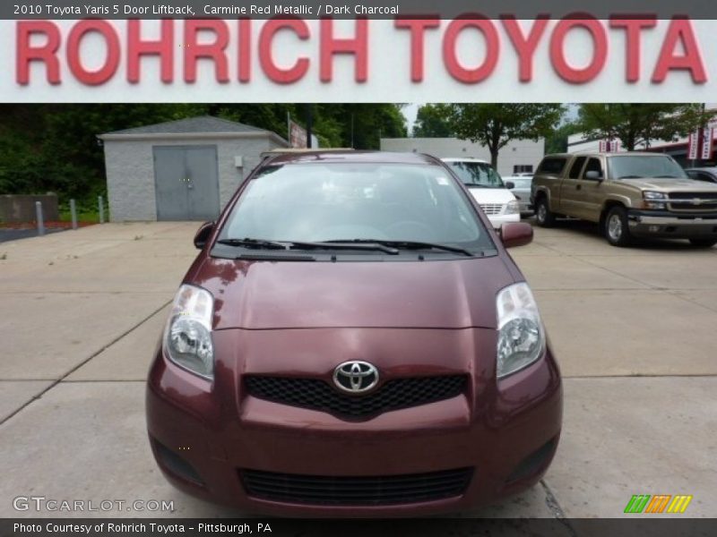 Carmine Red Metallic / Dark Charcoal 2010 Toyota Yaris 5 Door Liftback