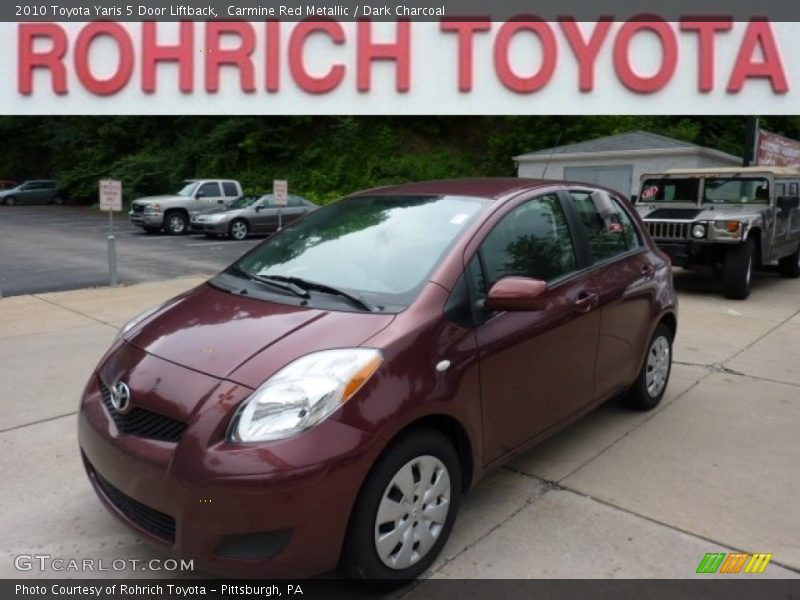 Carmine Red Metallic / Dark Charcoal 2010 Toyota Yaris 5 Door Liftback