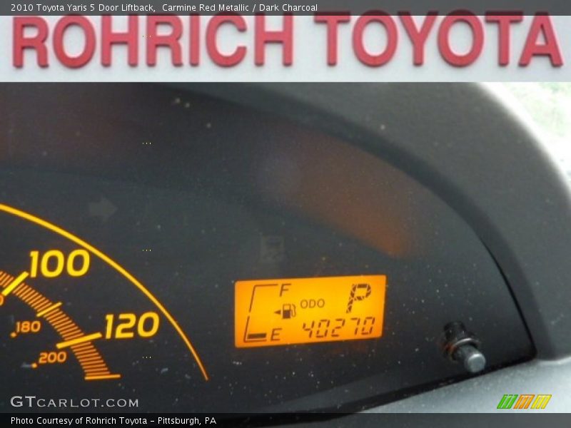 Carmine Red Metallic / Dark Charcoal 2010 Toyota Yaris 5 Door Liftback