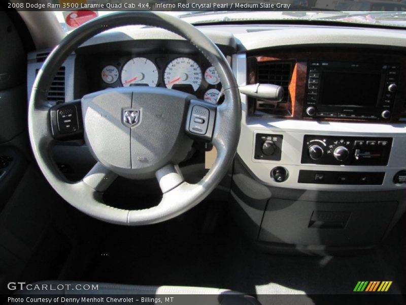 Inferno Red Crystal Pearl / Medium Slate Gray 2008 Dodge Ram 3500 Laramie Quad Cab 4x4