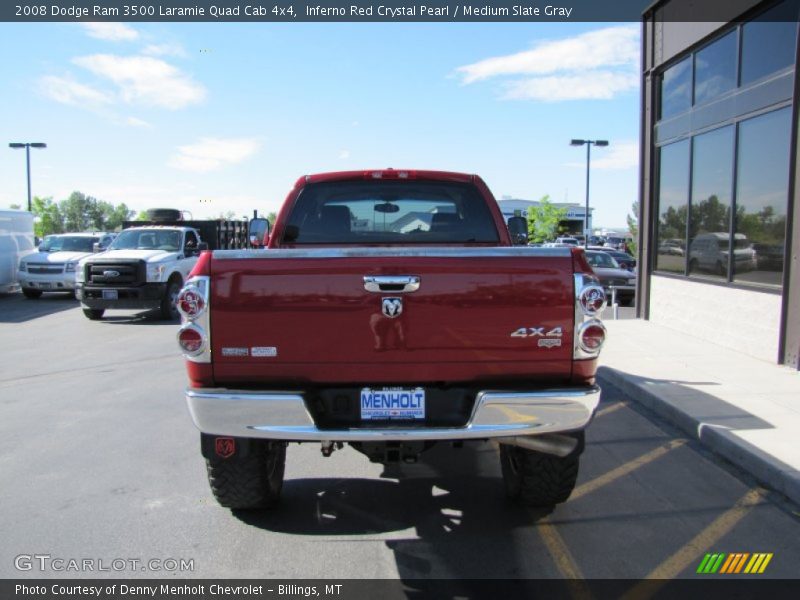 Inferno Red Crystal Pearl / Medium Slate Gray 2008 Dodge Ram 3500 Laramie Quad Cab 4x4