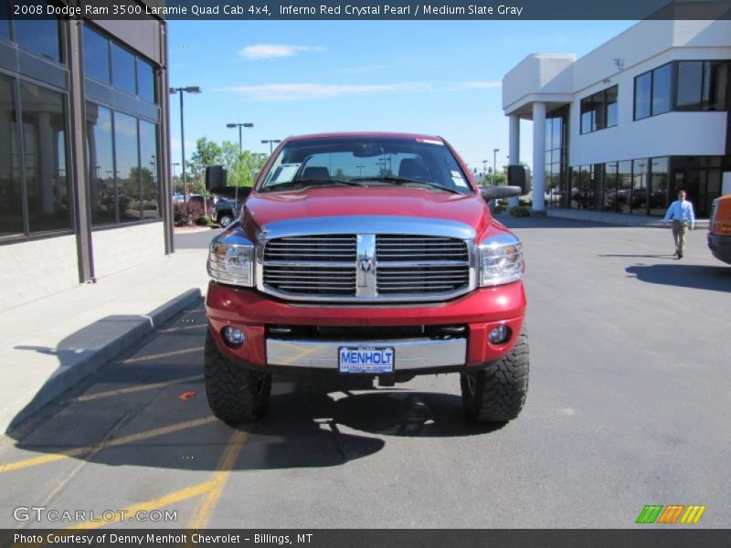 Inferno Red Crystal Pearl / Medium Slate Gray 2008 Dodge Ram 3500 Laramie Quad Cab 4x4