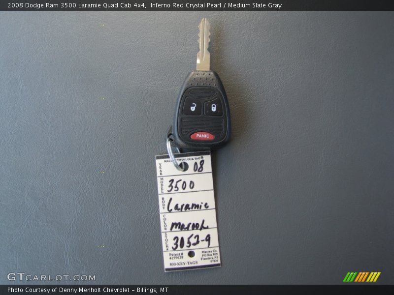 Inferno Red Crystal Pearl / Medium Slate Gray 2008 Dodge Ram 3500 Laramie Quad Cab 4x4