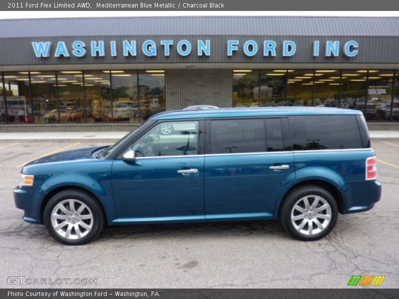 Mediterranean Blue Metallic / Charcoal Black 2011 Ford Flex Limited AWD