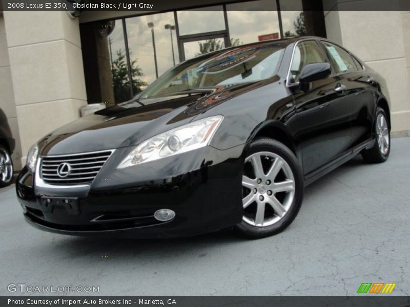 Obsidian Black / Light Gray 2008 Lexus ES 350