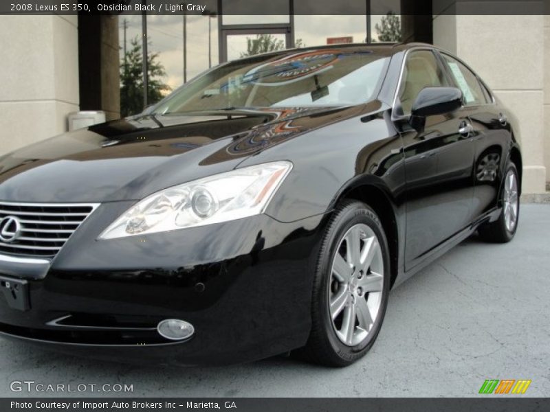 Obsidian Black / Light Gray 2008 Lexus ES 350