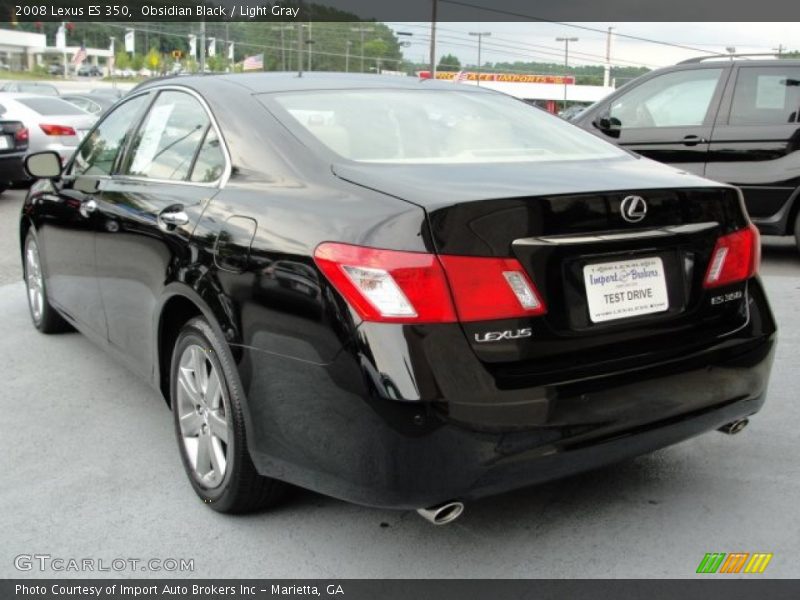Obsidian Black / Light Gray 2008 Lexus ES 350