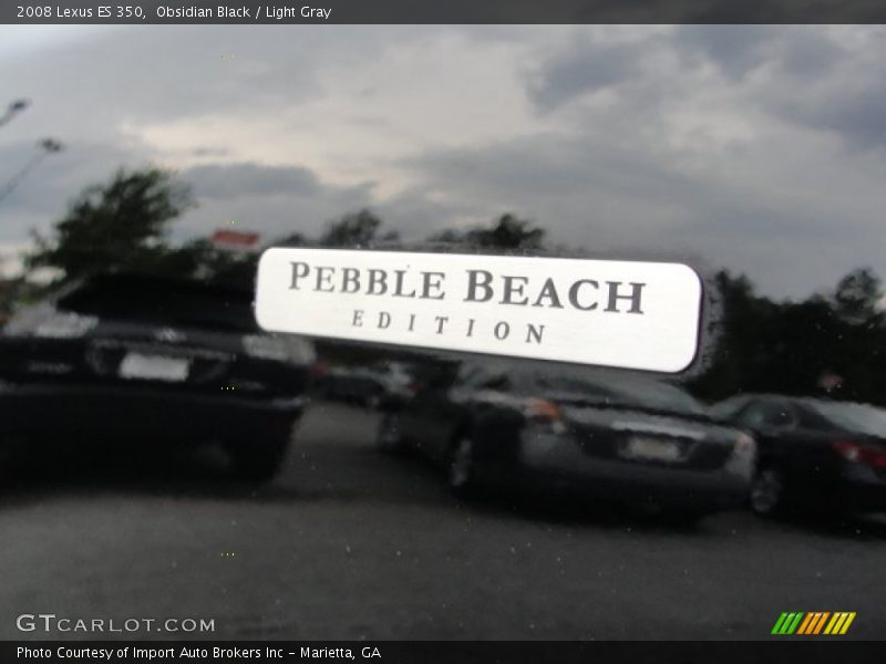Obsidian Black / Light Gray 2008 Lexus ES 350