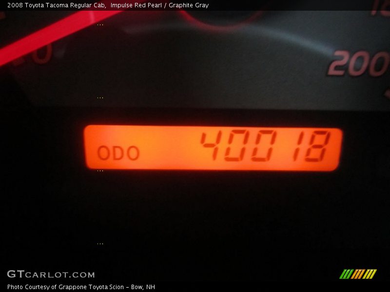 Impulse Red Pearl / Graphite Gray 2008 Toyota Tacoma Regular Cab