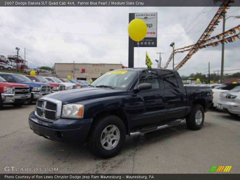 Patriot Blue Pearl / Medium Slate Gray 2007 Dodge Dakota SLT Quad Cab 4x4