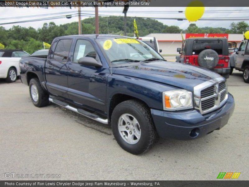 Patriot Blue Pearl / Medium Slate Gray 2007 Dodge Dakota SLT Quad Cab 4x4