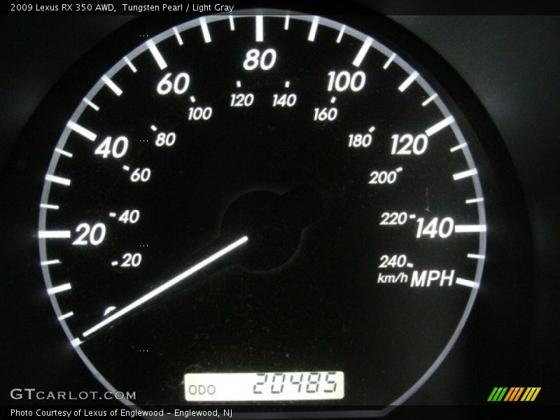 Tungsten Pearl / Light Gray 2009 Lexus RX 350 AWD