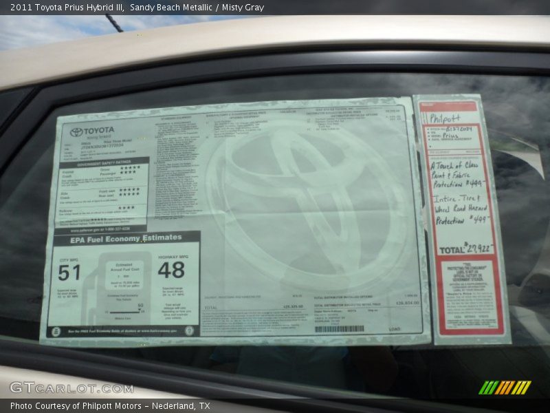 Sandy Beach Metallic / Misty Gray 2011 Toyota Prius Hybrid III