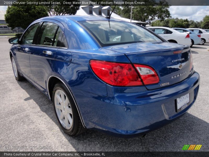 Deep Water Blue Pearl / Medium Pebble Beige/Cream 2009 Chrysler Sebring Limited Sedan