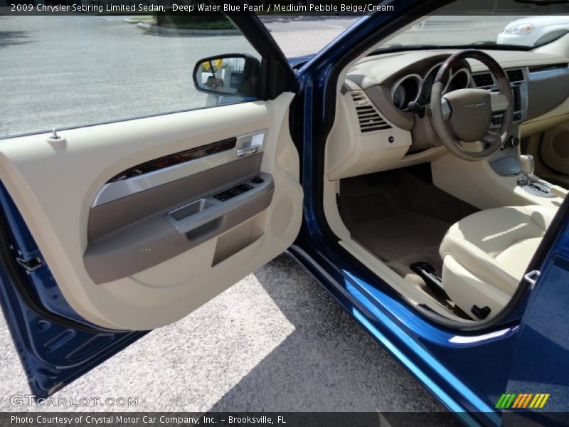 Deep Water Blue Pearl / Medium Pebble Beige/Cream 2009 Chrysler Sebring Limited Sedan