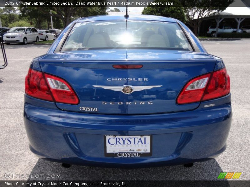 Deep Water Blue Pearl / Medium Pebble Beige/Cream 2009 Chrysler Sebring Limited Sedan