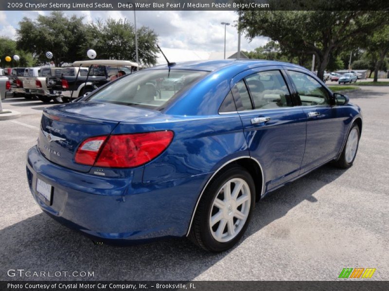Deep Water Blue Pearl / Medium Pebble Beige/Cream 2009 Chrysler Sebring Limited Sedan