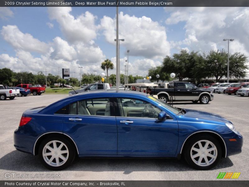 Deep Water Blue Pearl / Medium Pebble Beige/Cream 2009 Chrysler Sebring Limited Sedan