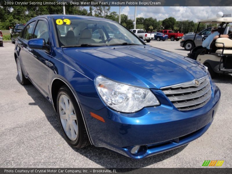 Deep Water Blue Pearl / Medium Pebble Beige/Cream 2009 Chrysler Sebring Limited Sedan