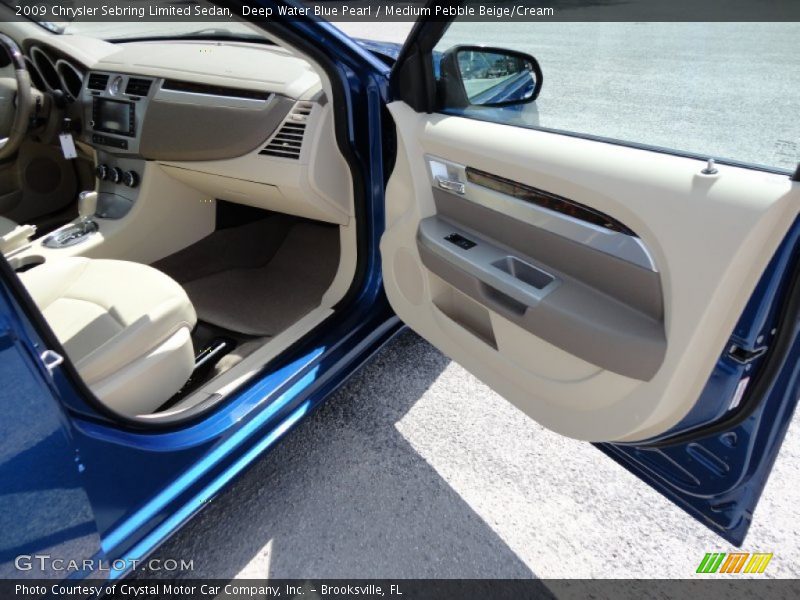Deep Water Blue Pearl / Medium Pebble Beige/Cream 2009 Chrysler Sebring Limited Sedan