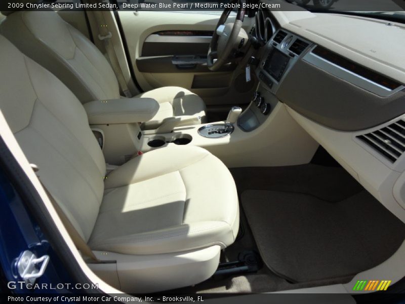 Deep Water Blue Pearl / Medium Pebble Beige/Cream 2009 Chrysler Sebring Limited Sedan