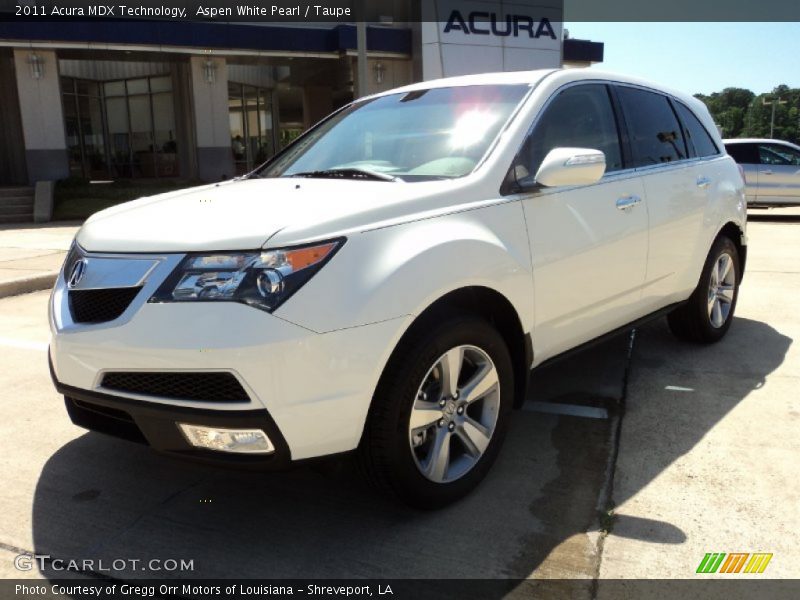 Aspen White Pearl / Taupe 2011 Acura MDX Technology