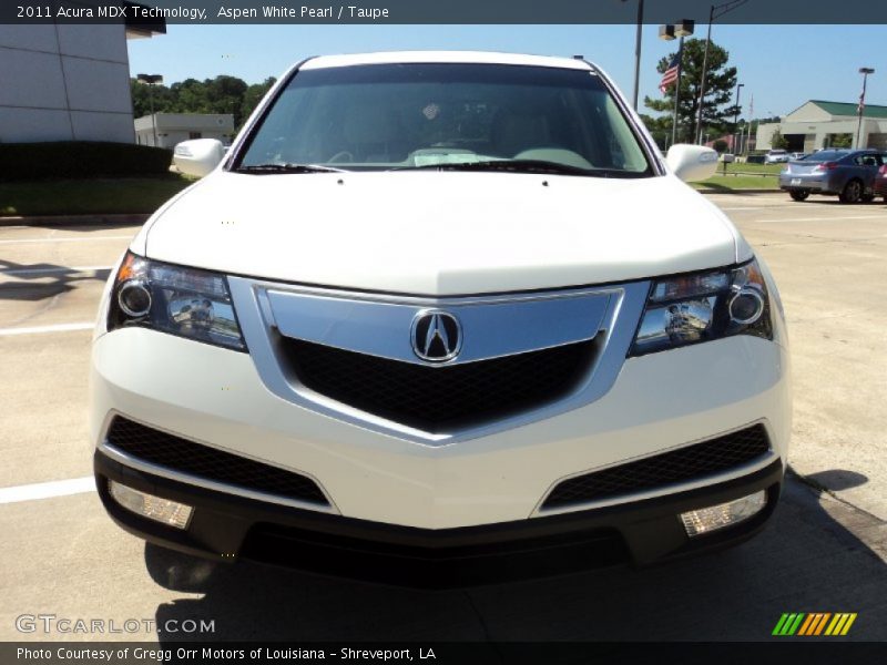 Aspen White Pearl / Taupe 2011 Acura MDX Technology