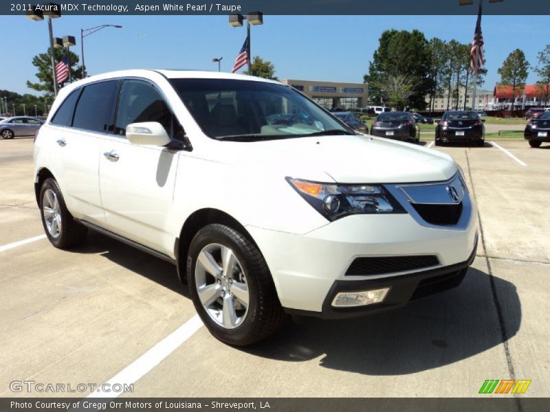 Aspen White Pearl / Taupe 2011 Acura MDX Technology