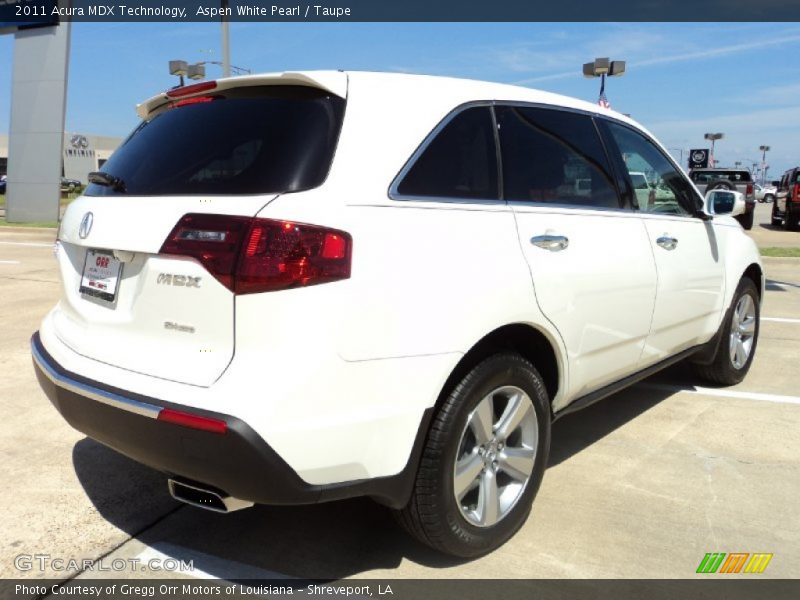 Aspen White Pearl / Taupe 2011 Acura MDX Technology