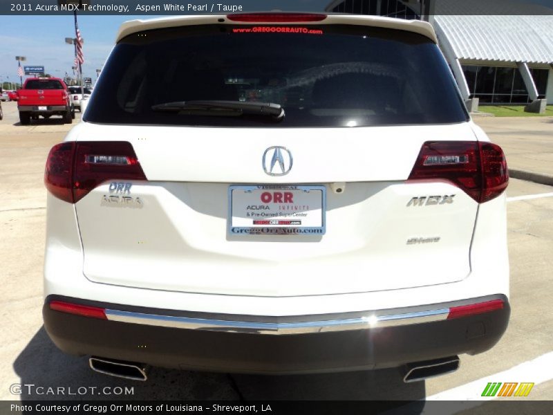 Aspen White Pearl / Taupe 2011 Acura MDX Technology