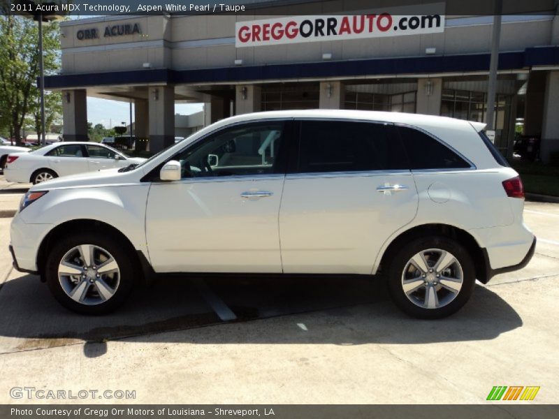 Aspen White Pearl / Taupe 2011 Acura MDX Technology