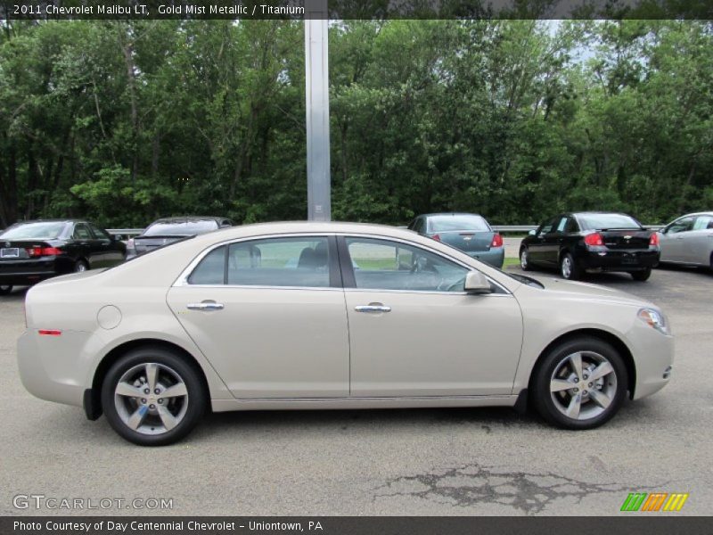 Gold Mist Metallic / Titanium 2011 Chevrolet Malibu LT