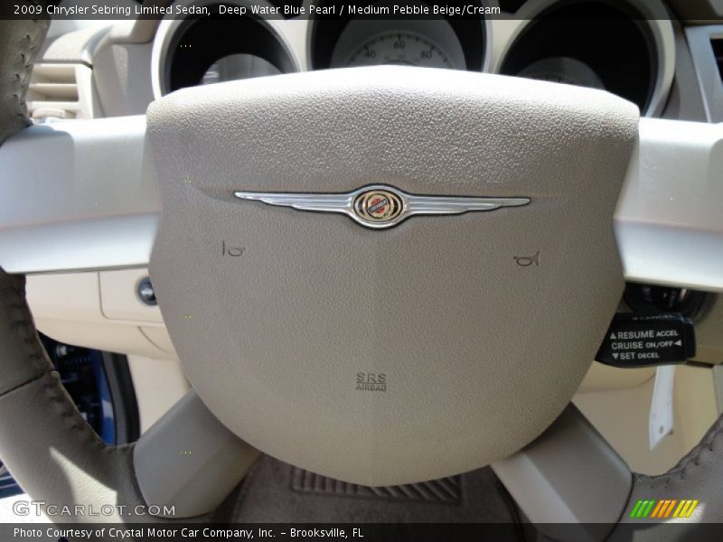 Deep Water Blue Pearl / Medium Pebble Beige/Cream 2009 Chrysler Sebring Limited Sedan