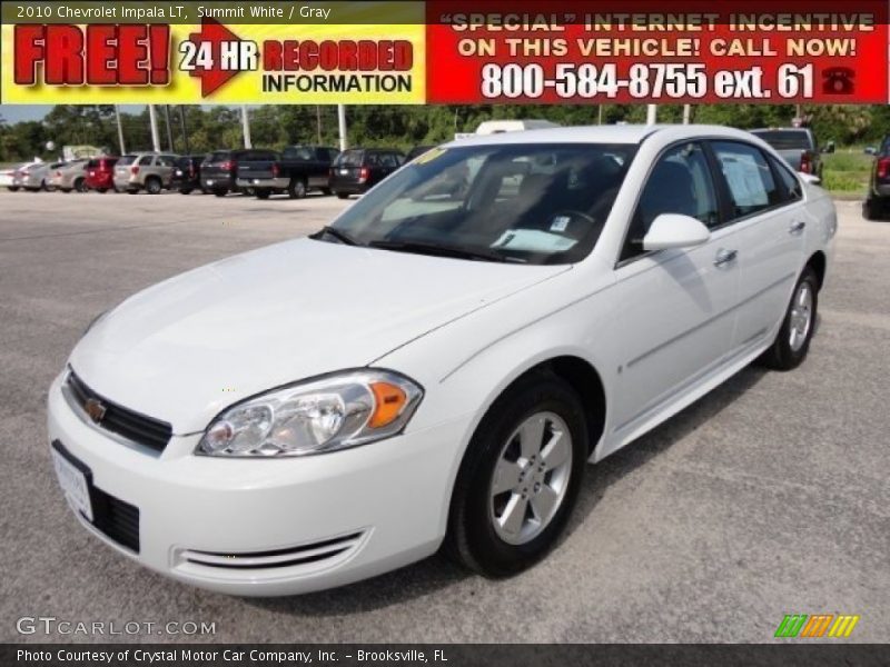 Summit White / Gray 2010 Chevrolet Impala LT