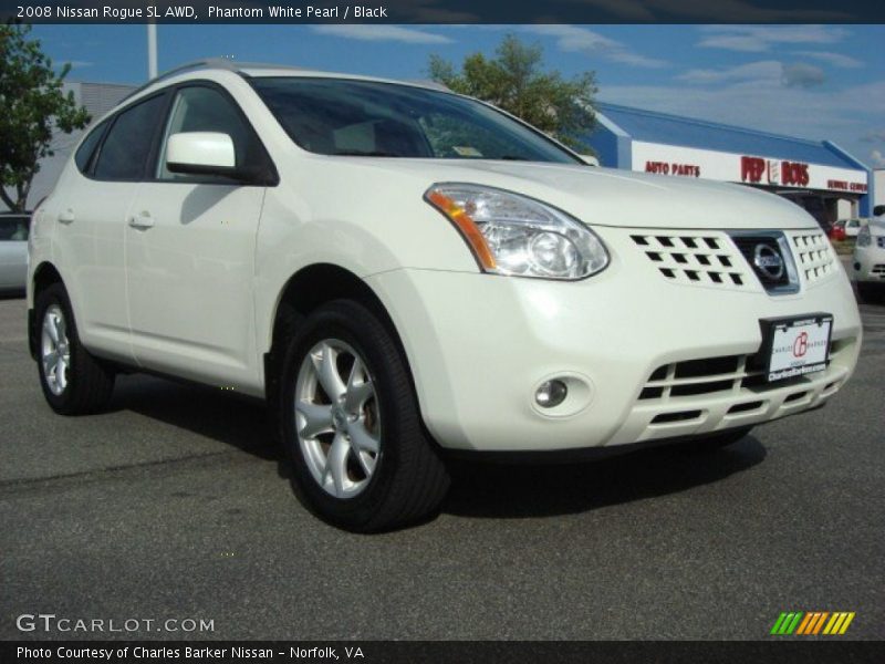 Phantom White Pearl / Black 2008 Nissan Rogue SL AWD