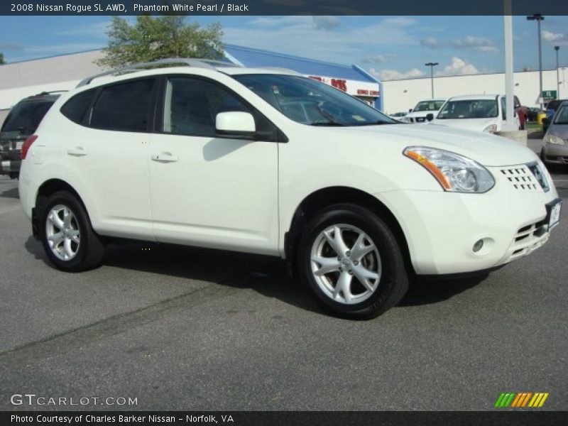 Phantom White Pearl / Black 2008 Nissan Rogue SL AWD