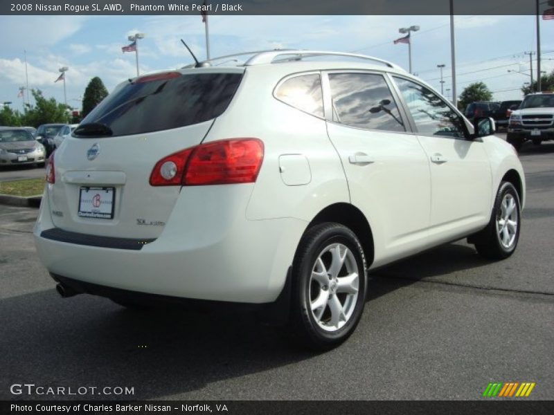 Phantom White Pearl / Black 2008 Nissan Rogue SL AWD