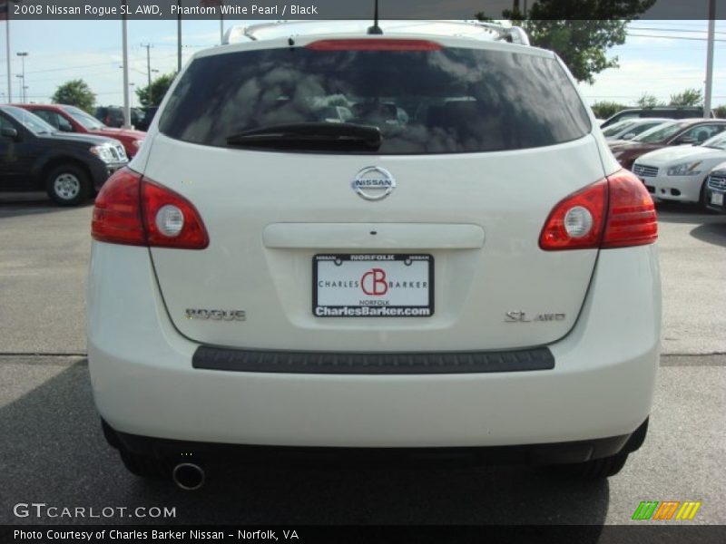 Phantom White Pearl / Black 2008 Nissan Rogue SL AWD