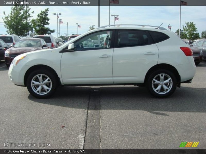 Phantom White Pearl / Black 2008 Nissan Rogue SL AWD