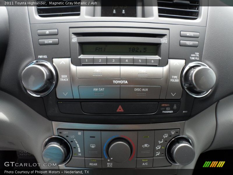 Controls of 2011 Highlander 