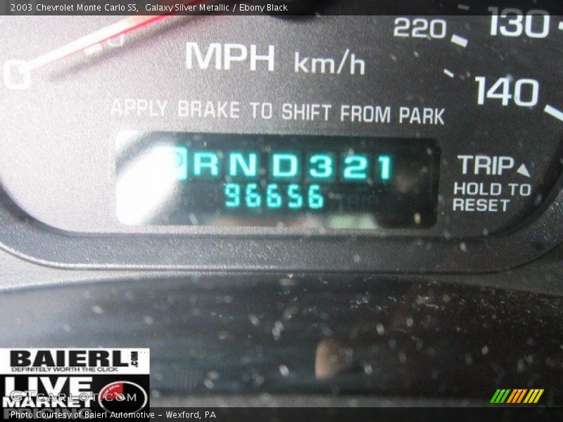 Galaxy Silver Metallic / Ebony Black 2003 Chevrolet Monte Carlo SS