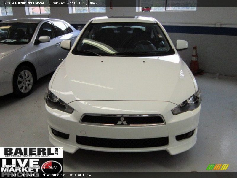 Wicked White Satin / Black 2009 Mitsubishi Lancer ES