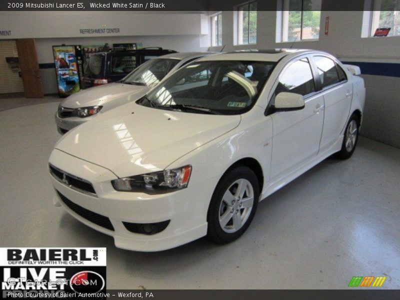 Wicked White Satin / Black 2009 Mitsubishi Lancer ES
