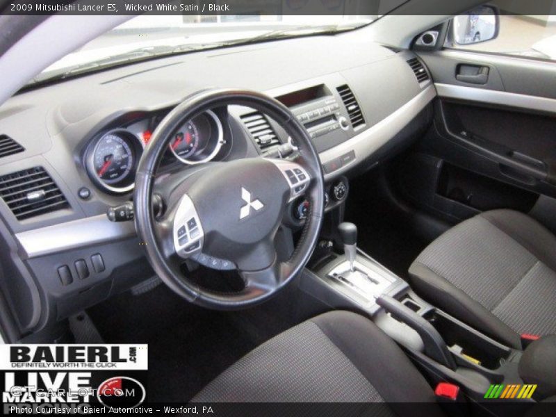 Wicked White Satin / Black 2009 Mitsubishi Lancer ES