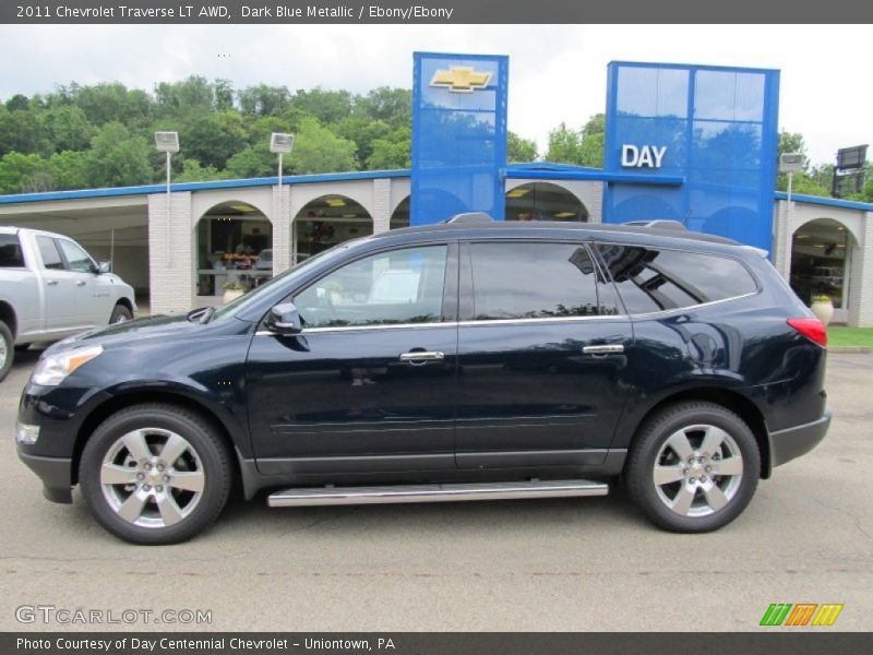 Dark Blue Metallic / Ebony/Ebony 2011 Chevrolet Traverse LT AWD