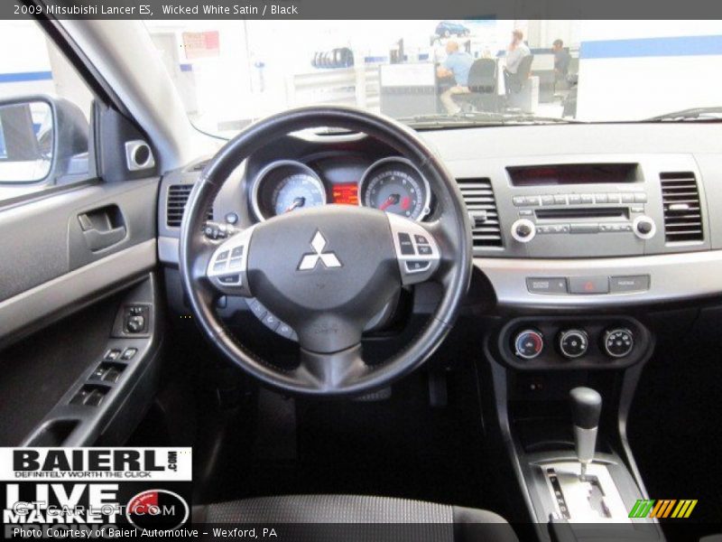 Wicked White Satin / Black 2009 Mitsubishi Lancer ES