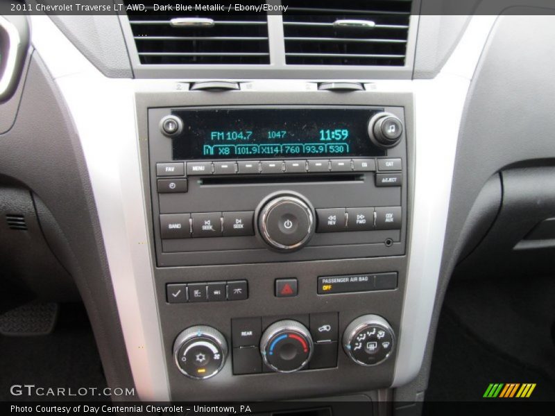 Dark Blue Metallic / Ebony/Ebony 2011 Chevrolet Traverse LT AWD