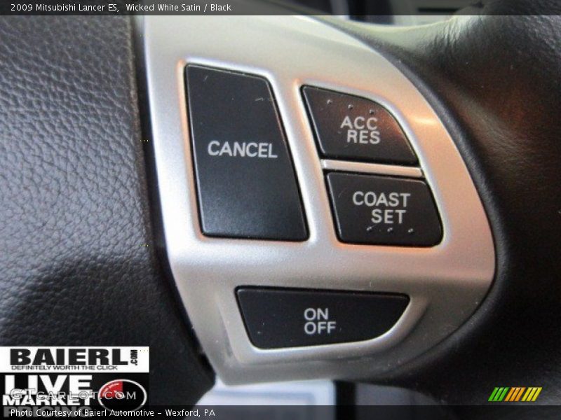 Wicked White Satin / Black 2009 Mitsubishi Lancer ES