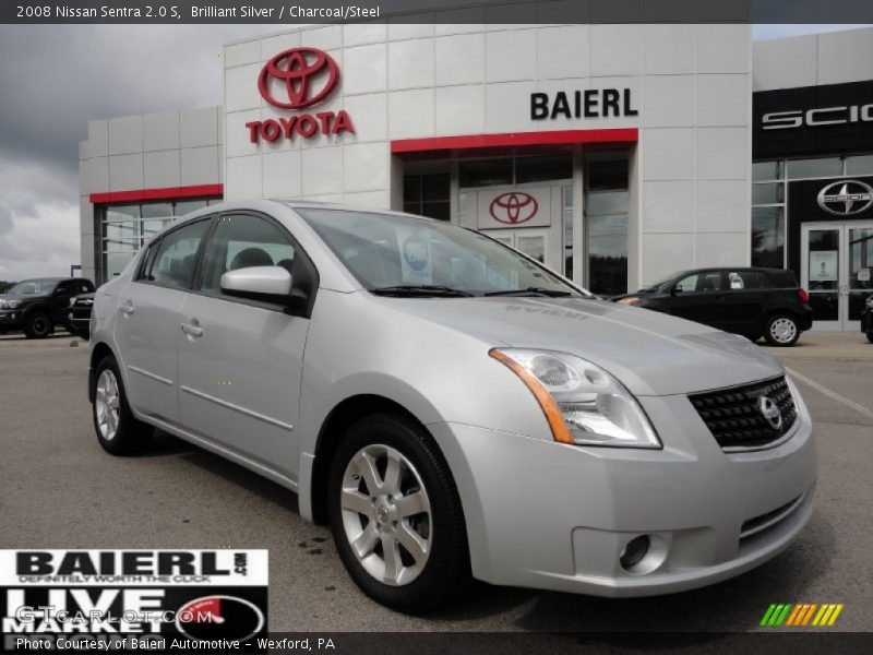 Brilliant Silver / Charcoal/Steel 2008 Nissan Sentra 2.0 S